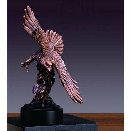 MARIAN IMPORTS F Eagle Bronze Plated Resin Sculpture - 6 x 4 x 9.5 in. 51126